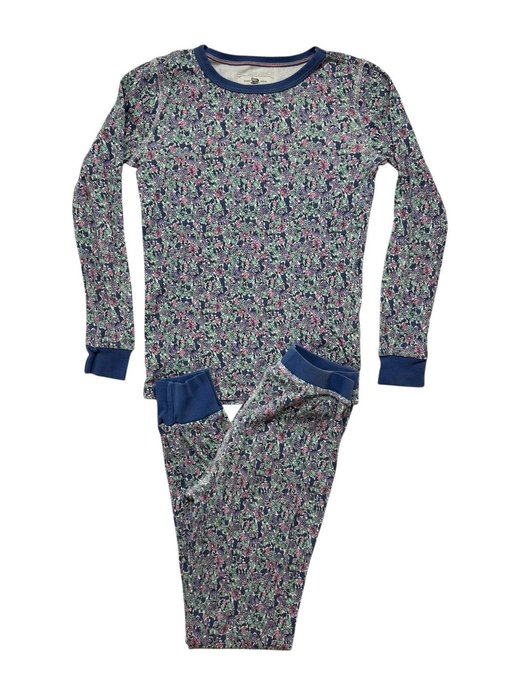 CREWCUTS Long Sleeve Pajama Set Periwinkle Tiny Floral Size 10 Girls #BU187